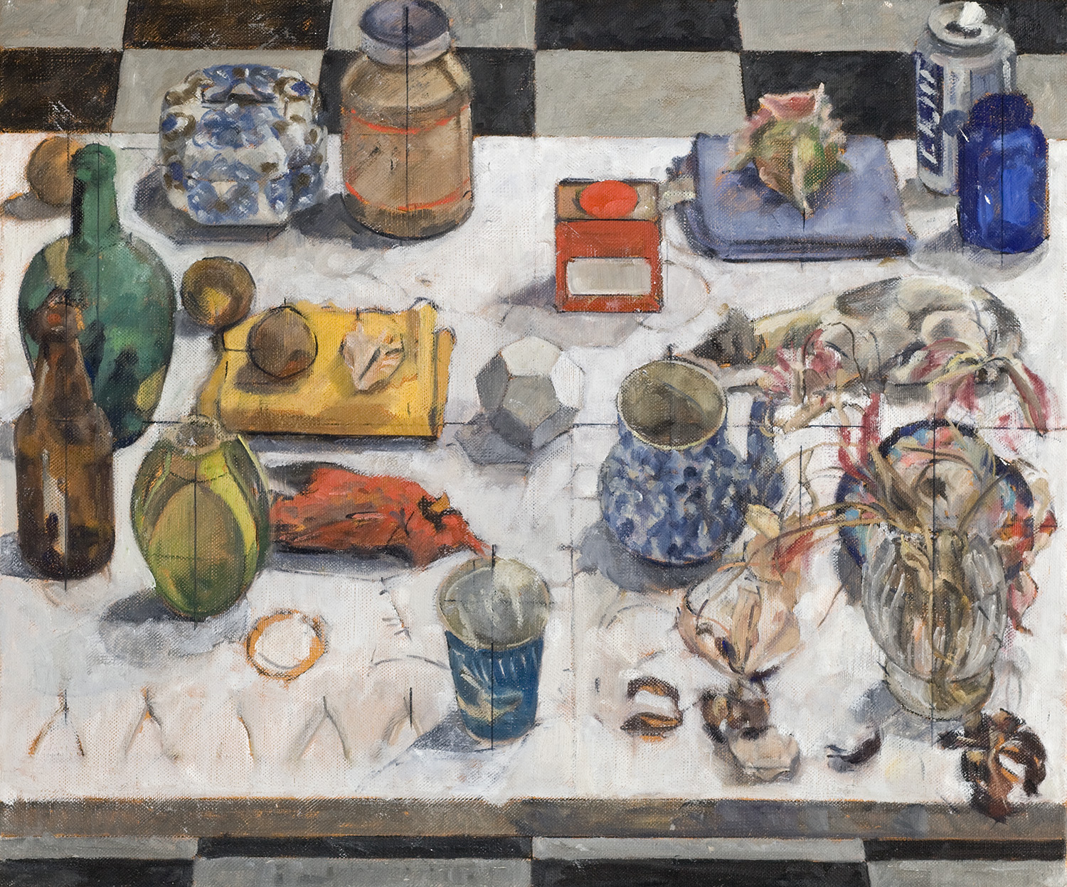 still life with dodecahedron I, study by Frederick Ortner (larger)